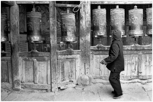 Prayer wheels, Tibet