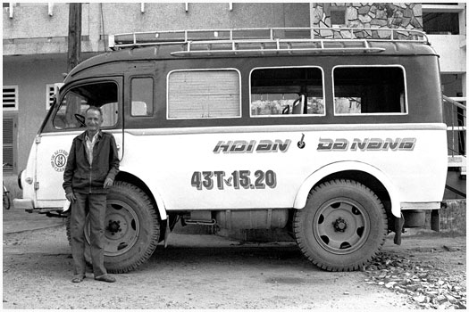 Bus driver Hue, Vietnam