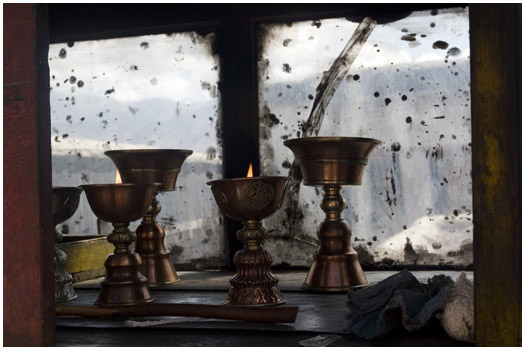 Burning candles Leh, Ladakh India