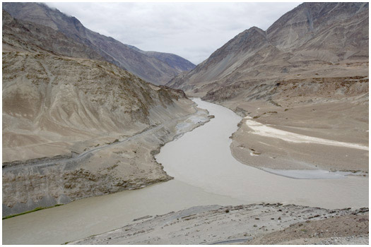 Merging of Zanskar and Indus River, Ladakh India