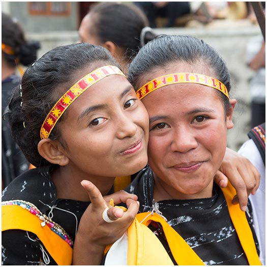  Two girls at a tradional dance Flores, Indonesia